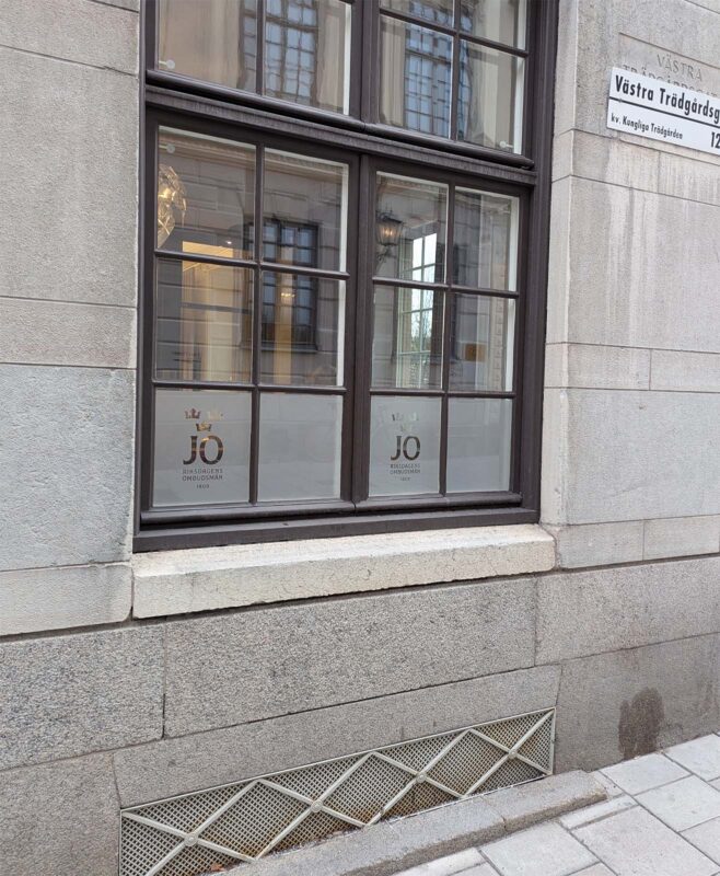 Frostad folie insynsskydd JO Stockholm Sverige