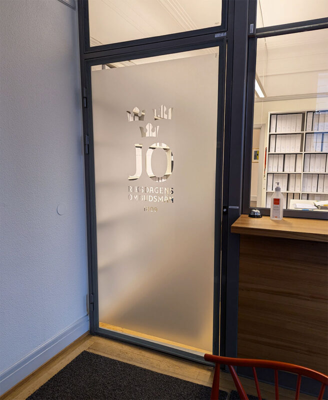 Frostad folie insynsskydd JO Stockholm Sverige