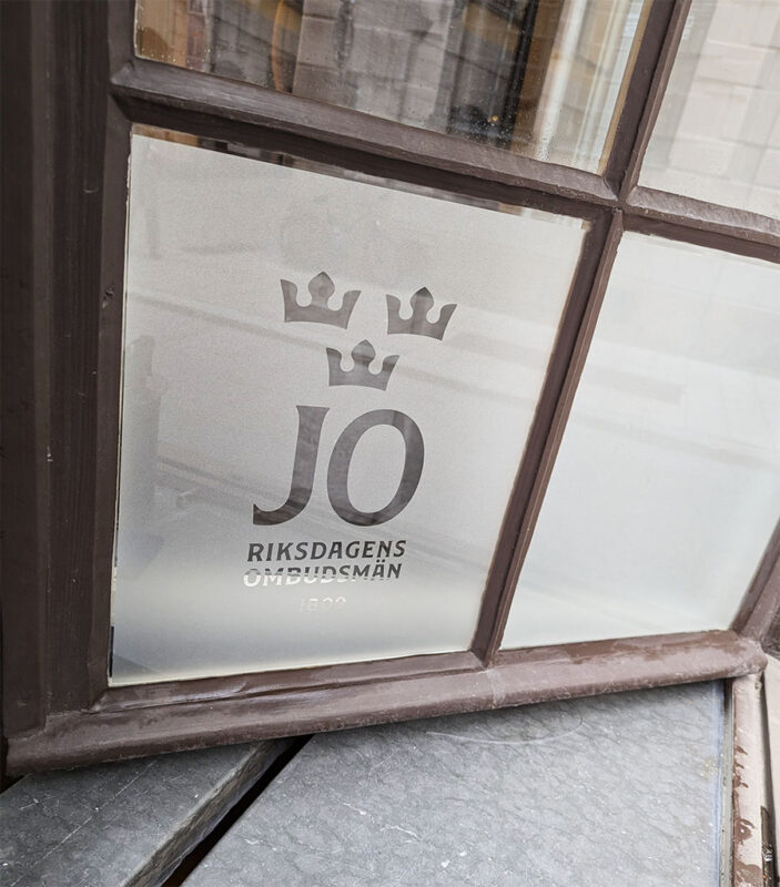 Frostad folie insynsskydd JO Stockholm Sverige